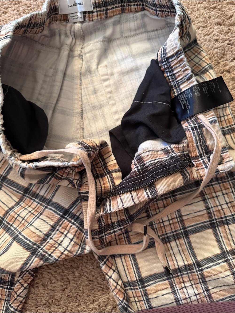 Urban Outfitters Tan Plaid Pull-On Skinny Pants Size Medium 2018 - Picture 5 of 13